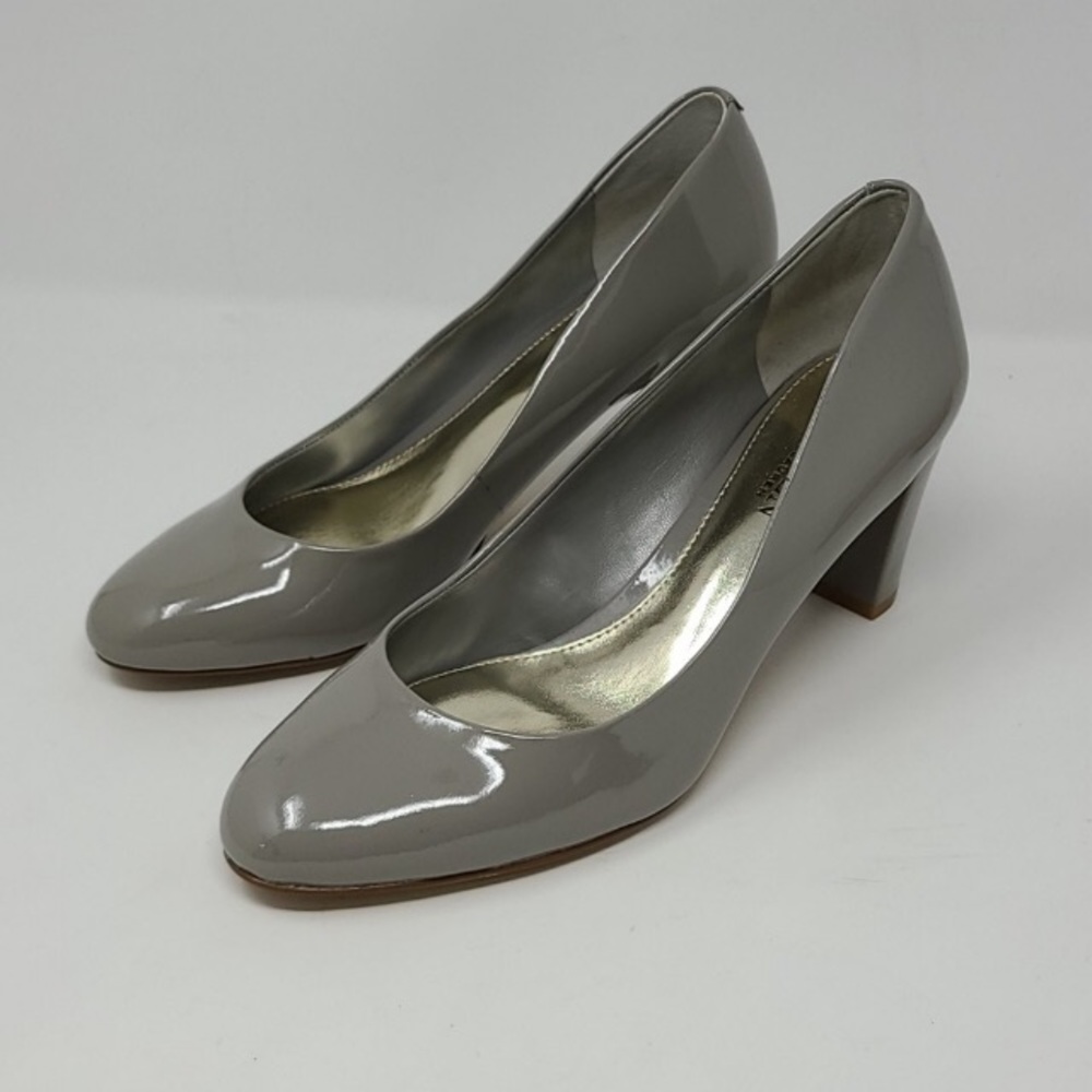 Lauren Ralph Lauren Hala Grey Patent Leather Pumps 7.5